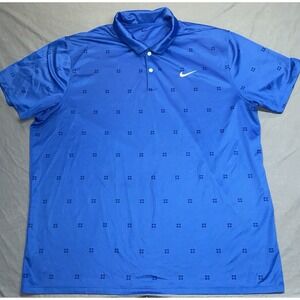 Nike Dri-Fit Pattern Golf Polo Shirt Mens XXL Blue DA2987 480 Print XXL 2XL
